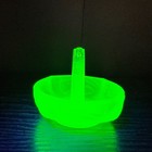 Uranium Glass Ring Holder Walther   Sohme Mermaid Vanity Set Frosted Green Vtg