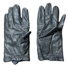 Designer Ladies Black Leather Winter Gloves Polyester Fleece Lining Size 7 5
