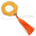 Natural Yellow Citrine 108 Prayer Beads Tibet Buddhist Meditation Mala Necklace