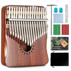  Kalimba Thumb Piano 17 Keys  Portable Mbira Finger Piano Gifts For Kids Brown
