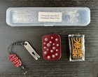 Edc Lot Bulldog Vintage Micarta Worry Stone  Reylight Mini Flashlight  Mini Pry