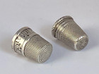 Antique Set Of 2 Solid Silver Thimbles C1910 U s a Simon Brothers   Other