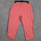 Eddie Bauer Travex Cargo Capri Pants Cropped Hiking Coral Pink Women s 30x20