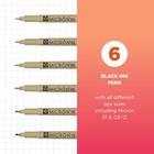 Sakura Pigma Micron Black Ink Multi-tip Set  6 Pack