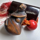 Japanese Antique Lacquer Inro Netsuke Pill Medicine Box Wooden From Japan