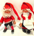 Vintage Rubber Arne Hasle Askim Norwegian Christmas Gnomes Elves Pair Of Dolls