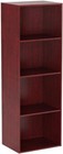 4 Shelf Bookcase Wood Sturdy Closed Back Storage Shelves Slim Bookshelf Case New