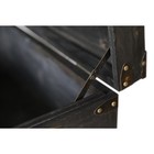 Vintiquewise Distressed Black Medium Wooden Storage Trunk