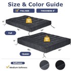 8  Full Grey Corduroy Futon Mattress Shredded Foam Floor Sofa Bed Medium Firm
