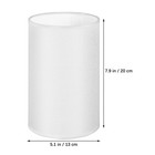 White 8  Tall Small Cylindrical Linen Lamp Shade E27 Base Modern Fabric Drum