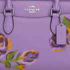 Coach Mini Darcie Leather Carryall W Rose Print Cl423 Leather Handbag Purse Nwt