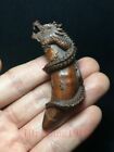 Japanese Boxwood Hand Carved Dragon Statue Netsuke Table Deco Old Collectable