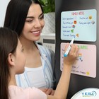 Magnetic Dry Erase White Board Set For Fridge - 12x8  8 Pcs  Multicolored - 3 St