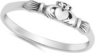 Claddagh Heart Friendship Promise Ring New  925 Sterling Silver Band Sizes 2-10
