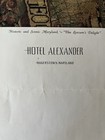 Hotel Alexander Hagerstown Md Vintage Letterhead Stationery Paper 7 25  X 10 5 
