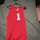 Adidas Kansas Jayhawks  1 Basketball Jersey Red blue white Team Colors