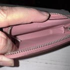 Coach Zip Card Case In Signature Canvas In The Color Variant Tan dusty Pink
