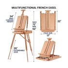 196pcs Deluxe Artist Painting Set With French Easel  48 Colors Acrylic   Oil    