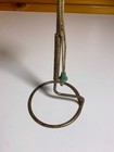 Vintage Antique 1940s 1950s Metal Wood Wooden Table Top Hat Stand Rack Teal