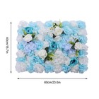 6 Pcs 24   X 16   Blue Artificial Flower Wall Panels Wedding Party Floral Decor