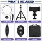 10  Led Ring Light With Tripod Phone Holder Bluetooth Remote For Live Streaming