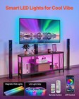 Uimoso 45  Tv Stand Mount For Up To 75 In Tvs With Power Outlet   Led Lights