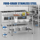 Stainless Steel Table W  2 Shelf 24  x60   Metal Work Table Commercial Kitchen