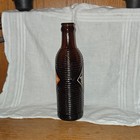Orange Crush Ribbed Glass Advertising Bottle - Soda Theme  Brown orange