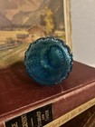 Vintage Blue Glass Cruet Decanter Small Size 5 5  Tall Vintage