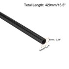 2 Pcs 6x8x420mm Tubes Rc Airplane Plain Weave Glossy Surface Rod Carbon Fiber