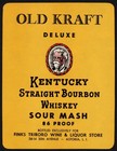 Vintage Label Old Kraft Kentucky Bourbon Whiskey Finks Triboro Astoria New York