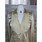 Vtg Nanette Lepore Gold Silk Blend Button Up Blouse Sz 4 Luxury Career