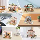 Diy Miniature Dollhouse Kits Hourly Light Wooden Doll House Kids Toys Xmas Gifts