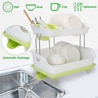2-tier Dish Drying Rack Cutlery Drainer Holder Kitchen Organizer Storage Shelf