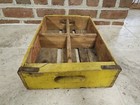 Vintage 1962 Chattanooga Tenn Yellow Drink Coca Cola Wooden Crate  - 4 Section