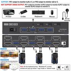 Kvm Switch 3 Computers 2 Monitors Hdmi  Kceve 4k 60hz Dual Monitor Usb 3 0 Kv   