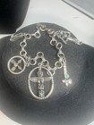 Vintage Silver Tone Turquoise Bead Native American Western Charm Bracelet
