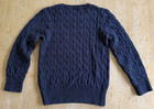 Polo Ralph Lauren Boys Navy Blue Cable Knit Crew Neck Sweater 7 Red Pony Logo