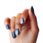 Kiss Voguish Fantasy Holiday Manicure Glue-on Nails Blue Sparkle Snowflake Oval