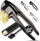 Large  Garlic Press Set     Rust Proof   Dishwasher Safe  Bigger Bowl Garlic Mi   