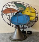 Antique Emerson Electric F77648-te Fan 3-speed Oscillating Painted Vintage