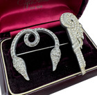 Lot 2 Items Antique Art Deco Brooch And Dress Clip Pot Metal Original Design