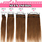 Russian Remy Human Hair Extensions Double Weft Clip In Thick Full Head Highlight