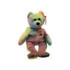 Ty Peace Beanie Baby With Very Rare Tag Errors With Heart Tag In Protected  Case
