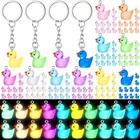 Pcs Luminous Mini Duck Keychain  3d Glow In The Transparent 100 Multicolor