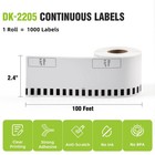 2-3 7 x 100  Continuous Labels Replacement For Brother 2 4 In X 100 Ft  White