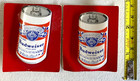 Vintage 1980 s Budweiser Beer Can Collectible Pinback Buttons - Rare Lot Of 2