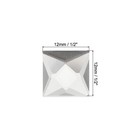 50 Pcs Acrylic Flat Back Rhinestones 12mm Square Gemstone White