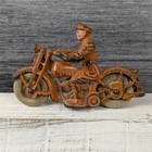 Hubley Cast Iron Patrol Motorcycle Original Antique Toy 1930s Orange 6 5 Inch