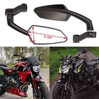 Angled Motorcycle Side Mirrors 8 10mm Compatible With Honda Grom 125 Black